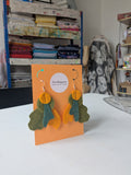 Heathered felt earrings in orange and green