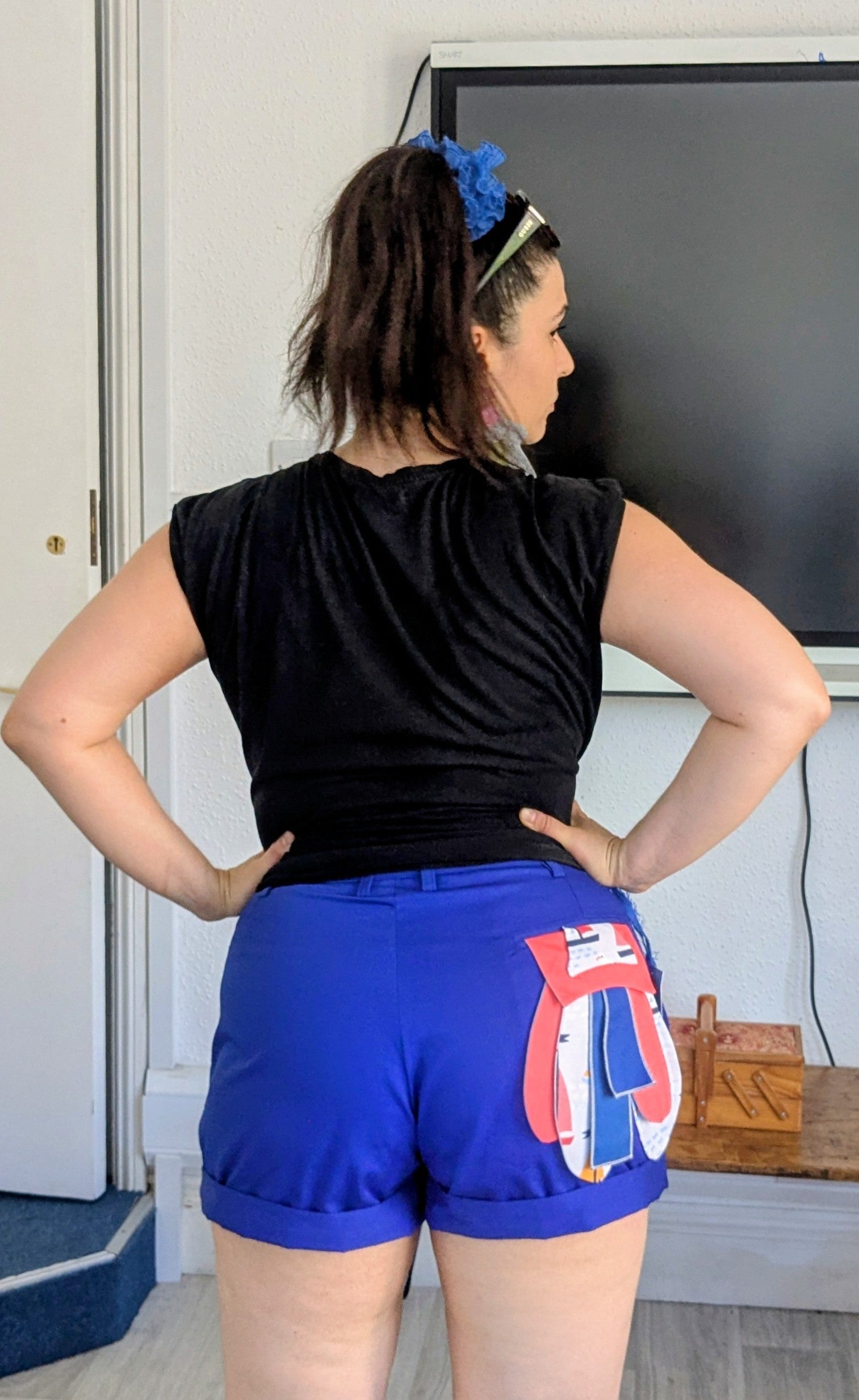 Upcycled shorts with pockets and nautical details