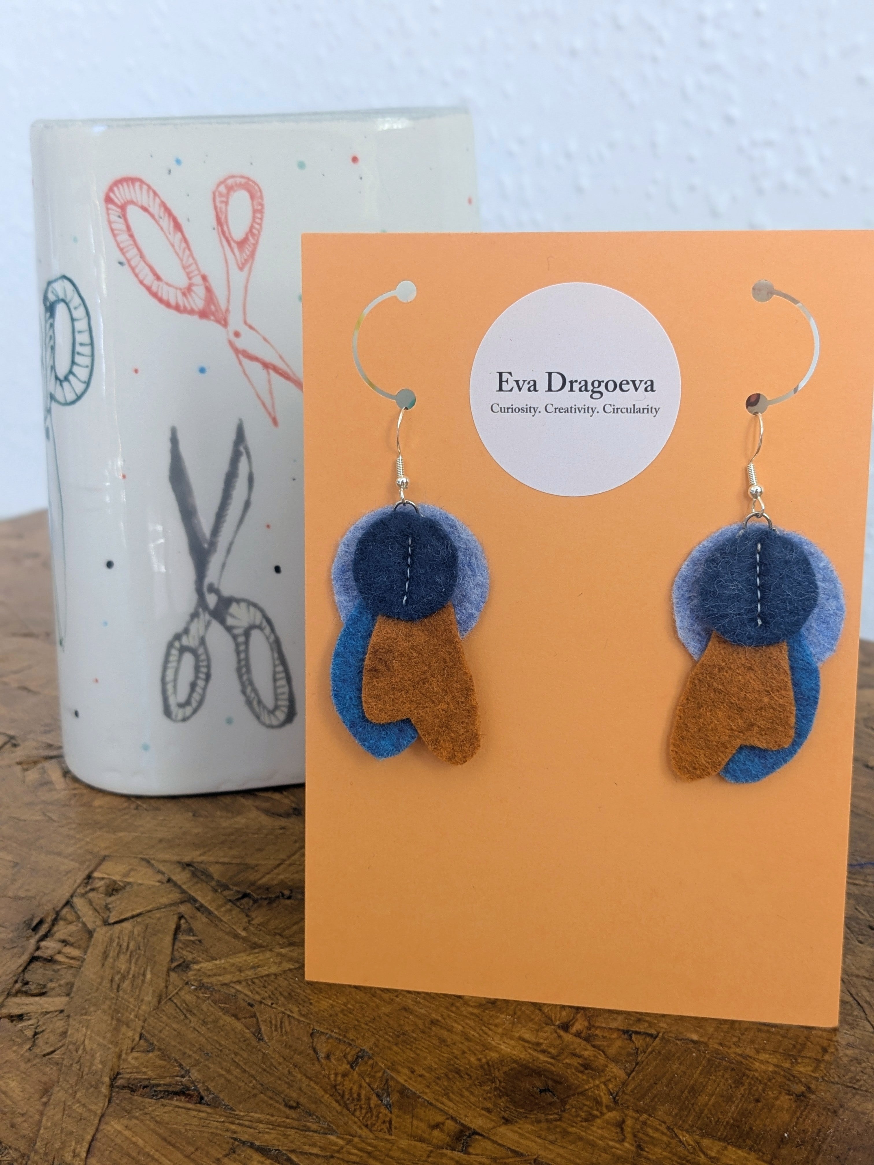 Small abstract felt earrings